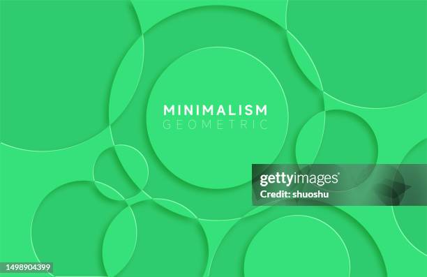 abstract green circle papercutting geometric banner pattern background - half circle 3d stock illustrations