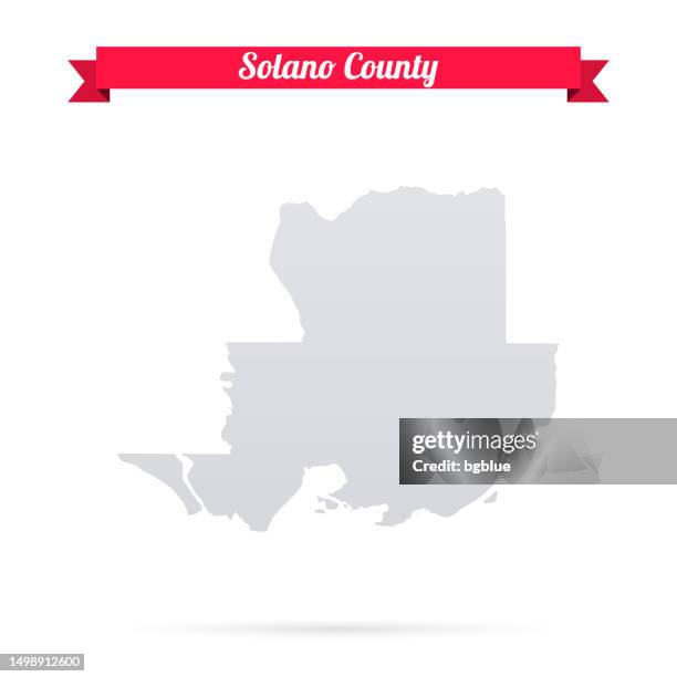 solano county, california. map on white background with red banner - solano county stock illustrations