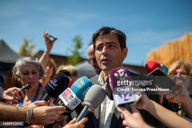 PortAventura World's director of development, on 16 June, 2023 Luis Valencia, on 16 June, 2023 talks to the media after the inauguration of the new...
