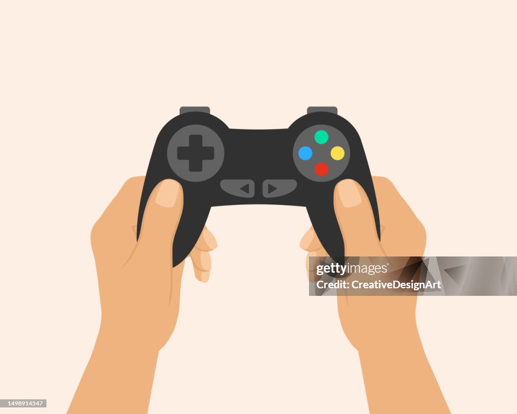Manos sosteniendo el controlador de juego
