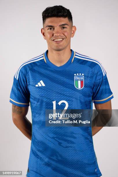 Raul Bellanova of Italy U21 poses during a portrait session at Centro di Preparazione Olimpica on June 15, 2023 in Tirrenia, Italy.