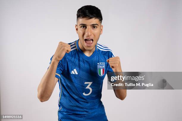 Fabiano Parisi of Italy U21 poses during a portrait session at Centro di Preparazione Olimpica on June 15, 2023 in Tirrenia, Italy.