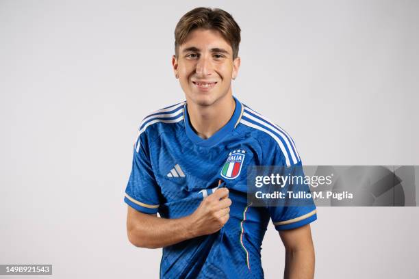 Fabio Miretti of Italy U21 poses during a portrait session at Centro di Preparazione Olimpica on June 15, 2023 in Tirrenia, Italy.