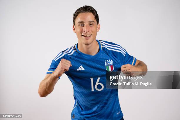 Edoardo Bove of Italy U21 poses during a portrait session at Centro di Preparazione Olimpica on June 15, 2023 in Tirrenia, Italy.