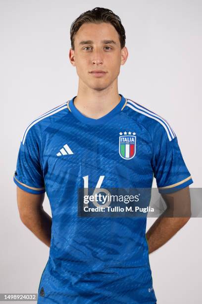 Edoardo Bove of Italy U21 poses during a portrait session at Centro di Preparazione Olimpica on June 15, 2023 in Tirrenia, Italy.