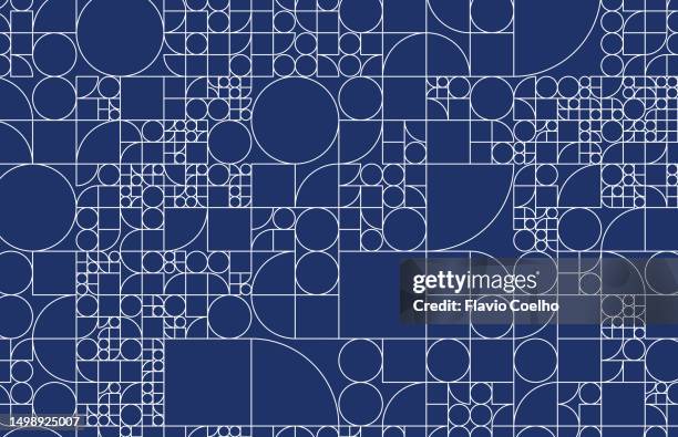 geometric shapes blueprint background - blauwdruk stockfoto's en -beelden