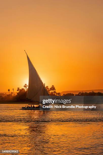 felucca, luxor, egypt. - river nile stock pictures, royalty-free photos & images