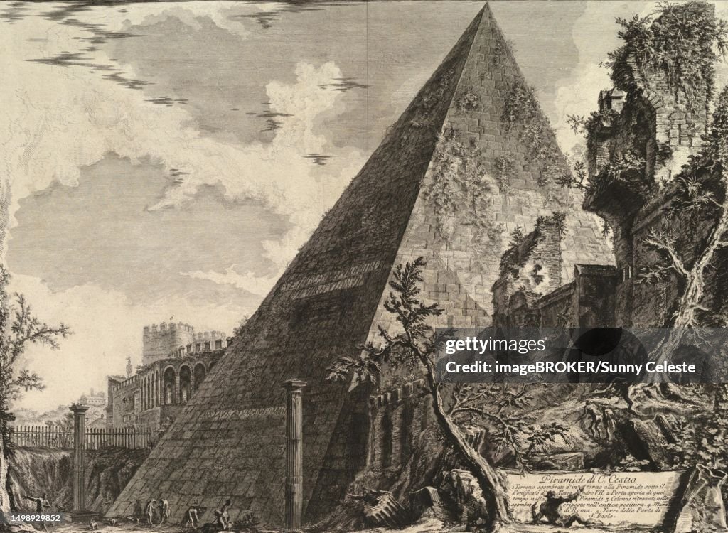 Pyramids Italian Professor Ancient Italy The Pyramid Of Gaius Cestius Rome 1760 Italy Historic ...