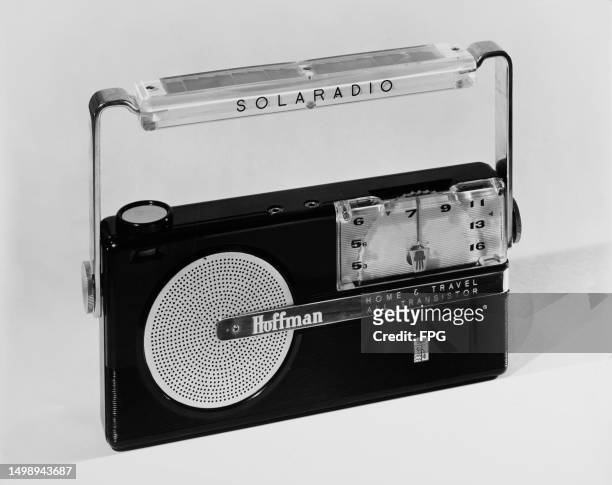 Studio shot of a Hoffman P411 Solaradio, Home & Travel All Transistor, manufactured by the Hoffman Electronics Corporation, California, United...