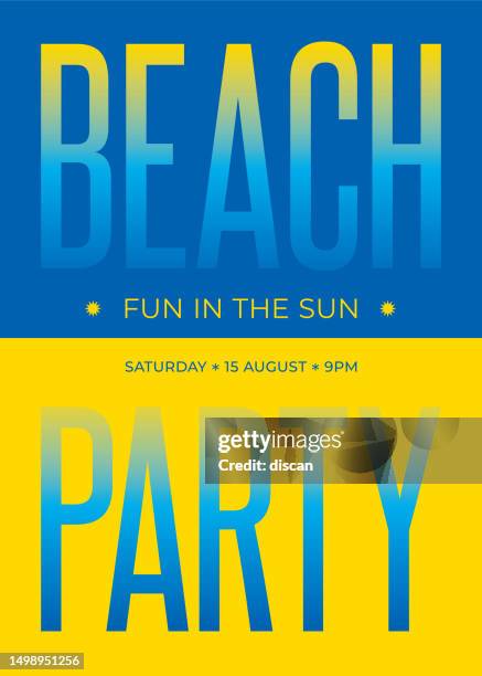 summer beach party template. - beach postcard stock illustrations