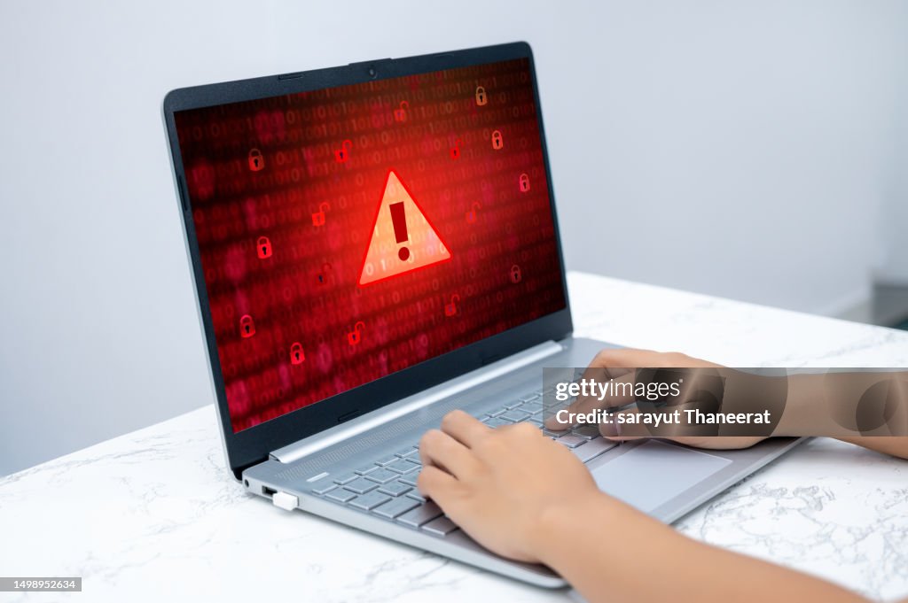 Caution sign data unlocking hackers