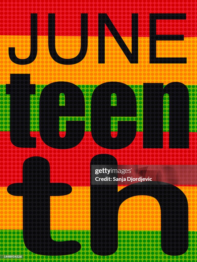 Juneteenth Simple Image Juneteenth Simple Banner With Colorful Lettering High-Res Vector ...