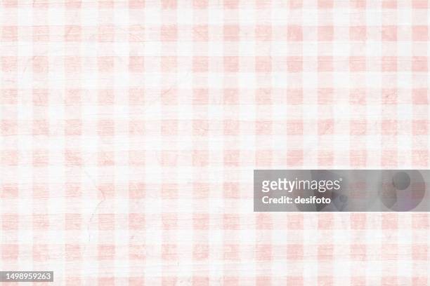 faded red and white soft pastel checkered pattern horizontal blank empty vector backgrounds - gingham stock illustrations