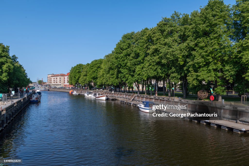 River Dane in the port city of Klaipeda, Lithuania