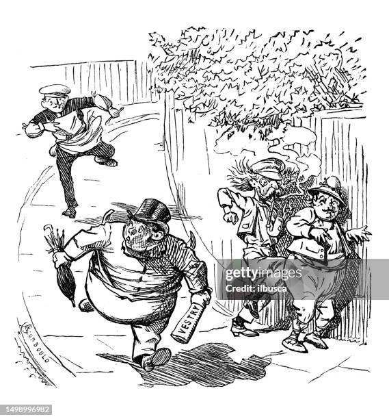 british satire caricature comic cartoon illustration - robber drawing stock illustrations