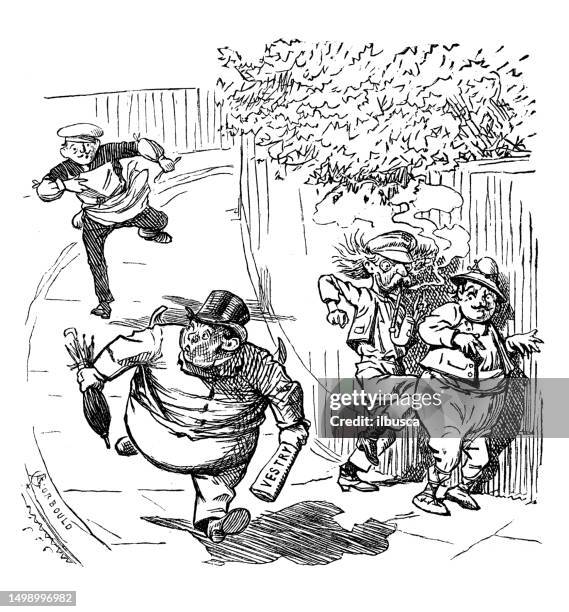 british satire caricature comic cartoon illustration - human build stock illustrations