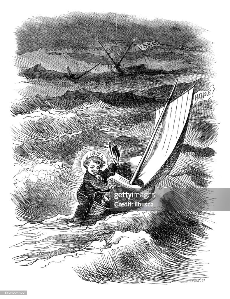 Caricatura de sátira británica ilustración de dibujos animados cómicos