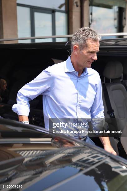 Iñaki Urdangarin leaving the hotel on the day of his daughter Irene Urdangarin's graduation, on June 16 in Geneva, Switzerland.