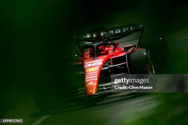 Charles Leclerc of Monaco driving the Ferrari SF-23 on track during practice ahead of the F1 Grand Prix of Canada at Circuit Gilles Villeneuve on...