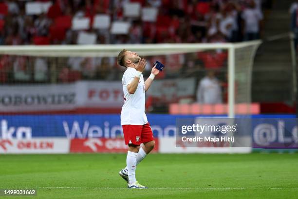 Jakub Blaszczykowski of Poland reacts after being substituted off during the international friendly match between Poland and Germany at Stadion...