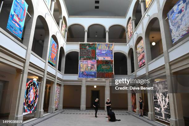 General view of the atmosphere at day four of Art Basel 2023 at Messe Basel on June 16, 2023 in Basel, Switzerland.