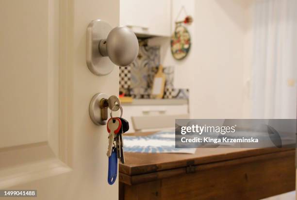 apartment door open - renting stock pictures, royalty-free photos & images