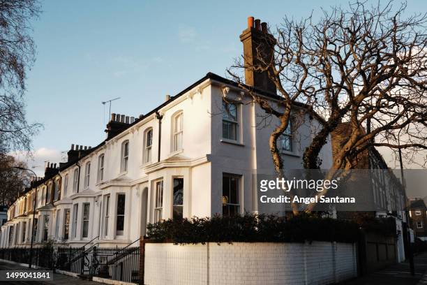 charming facade of london suburban house - charming stock pictures, royalty-free photos & images