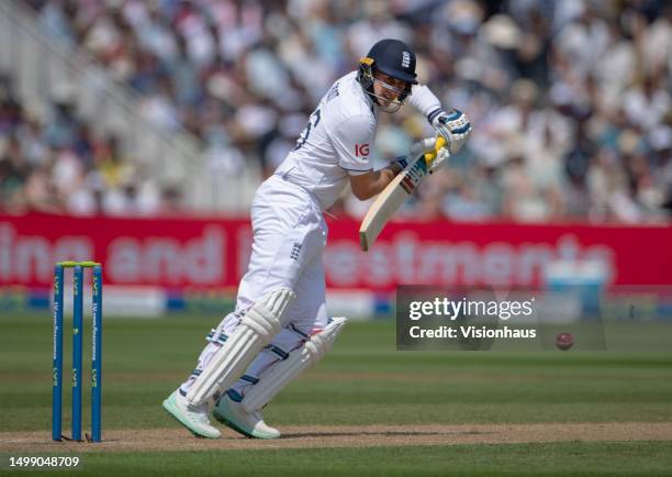 Joe Root of England batting during Day One of the LV= Insurance Ashes 1st Test match between England and Australia at Edgbaston on June 16, 2023 in...