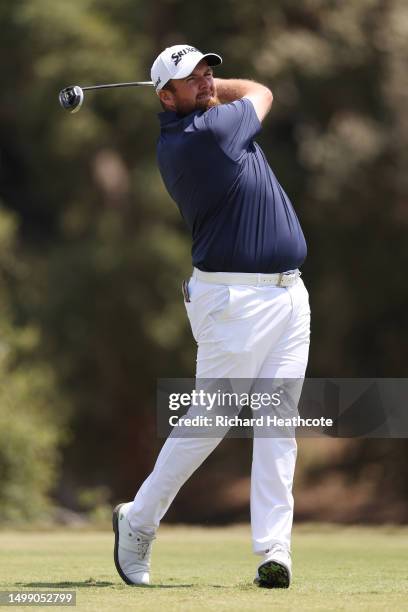 Shane Lowry of Ireland plays his shot from the 12th tee during the second round of the 123rd U.S. Open Championship at The Los Angeles Country Club...