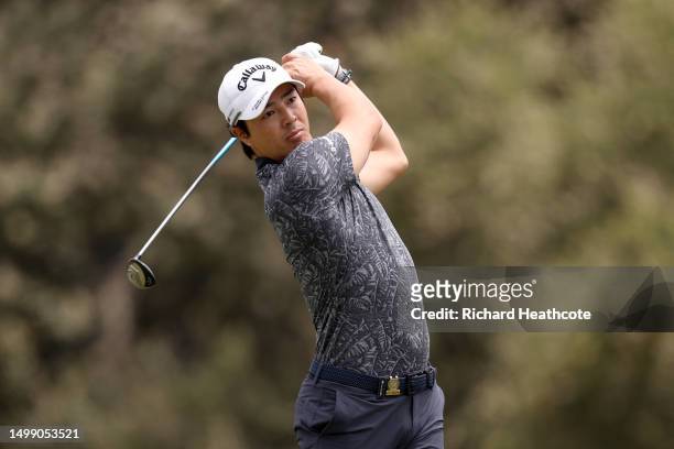 Ryo Ishikawa of Japan plays his shot from the 12th tee during the second round of the 123rd U.S. Open Championship at The Los Angeles Country Club on...