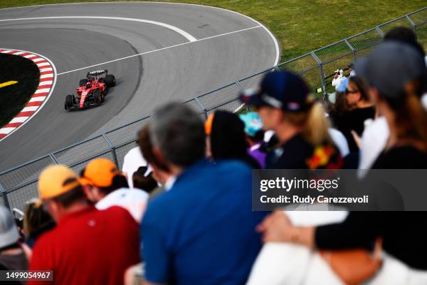 Charles Leclerc of Monaco driving the Ferrari SF-23 on track during practice ahead of the F1 Grand Prix of Canada at Circuit Gilles Villeneuve on...