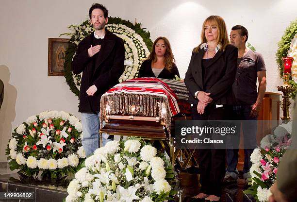 Wake of the Mexican singer Chavela Vargas in the Gayoso funeral home of Felix Cuevas, on August 05, 2012 in Mexico City, Mexico.