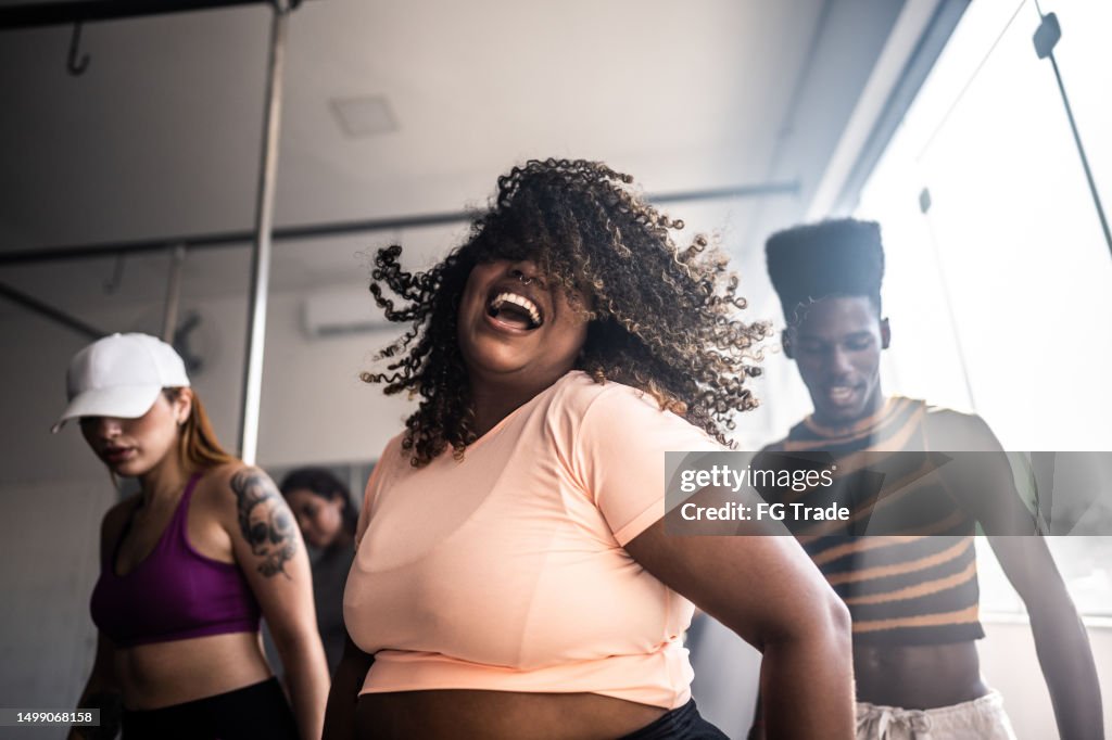 Young woman in a dancing class at a dance studio