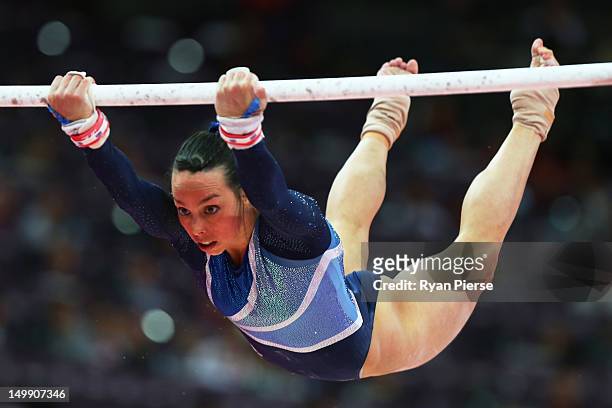 Elizabeth Tweddle of Great Britain competes in the Artistic Gymnastics Women's Uneven Bars final on Day 10 of the London 2012 Olympic Games at North...