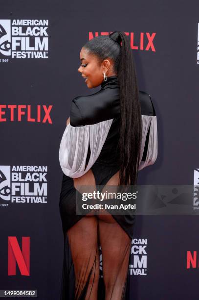 Gabrielle Union attends the premiere of "The Perfect Find" presented by Netflix during the American Black Film Festival at New World Center on June...