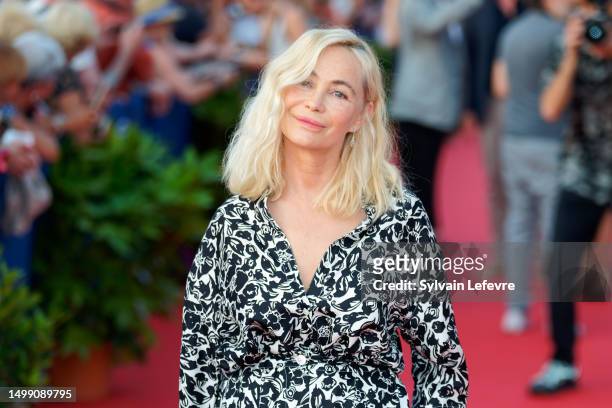 Emmanuelle Beart attends the short movie awards red carpet during Day Three of the 37th Cabourg Film Festival on June 16, 2023 in Cabourg, France.