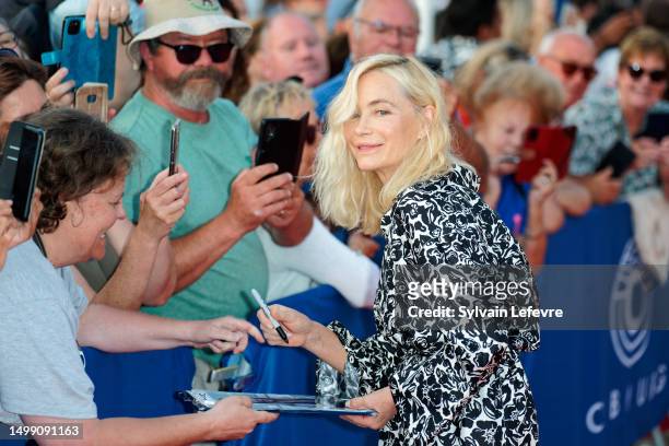 Emmanuelle Beart attends the short movie awards red carpet during Day Three of the 37th Cabourg Film Festival on June 16, 2023 in Cabourg, France.