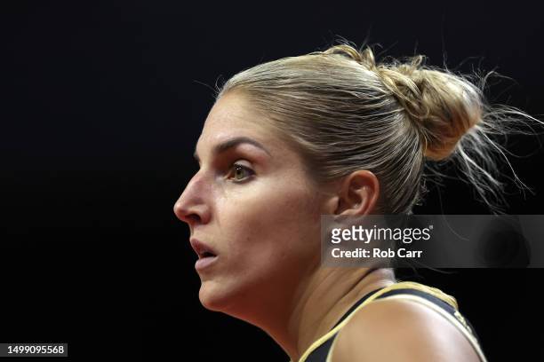Elena Delle Donne the Washington Mystics looks on in the second half against the Phoenix Mercury in the second half at Entertainment & Sports Arena...