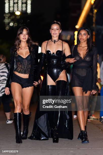 Lily Chee, Olivia Ponton and Lauren Maitland are seen in the Meatpacking District on June 16, 2023 in New York City.