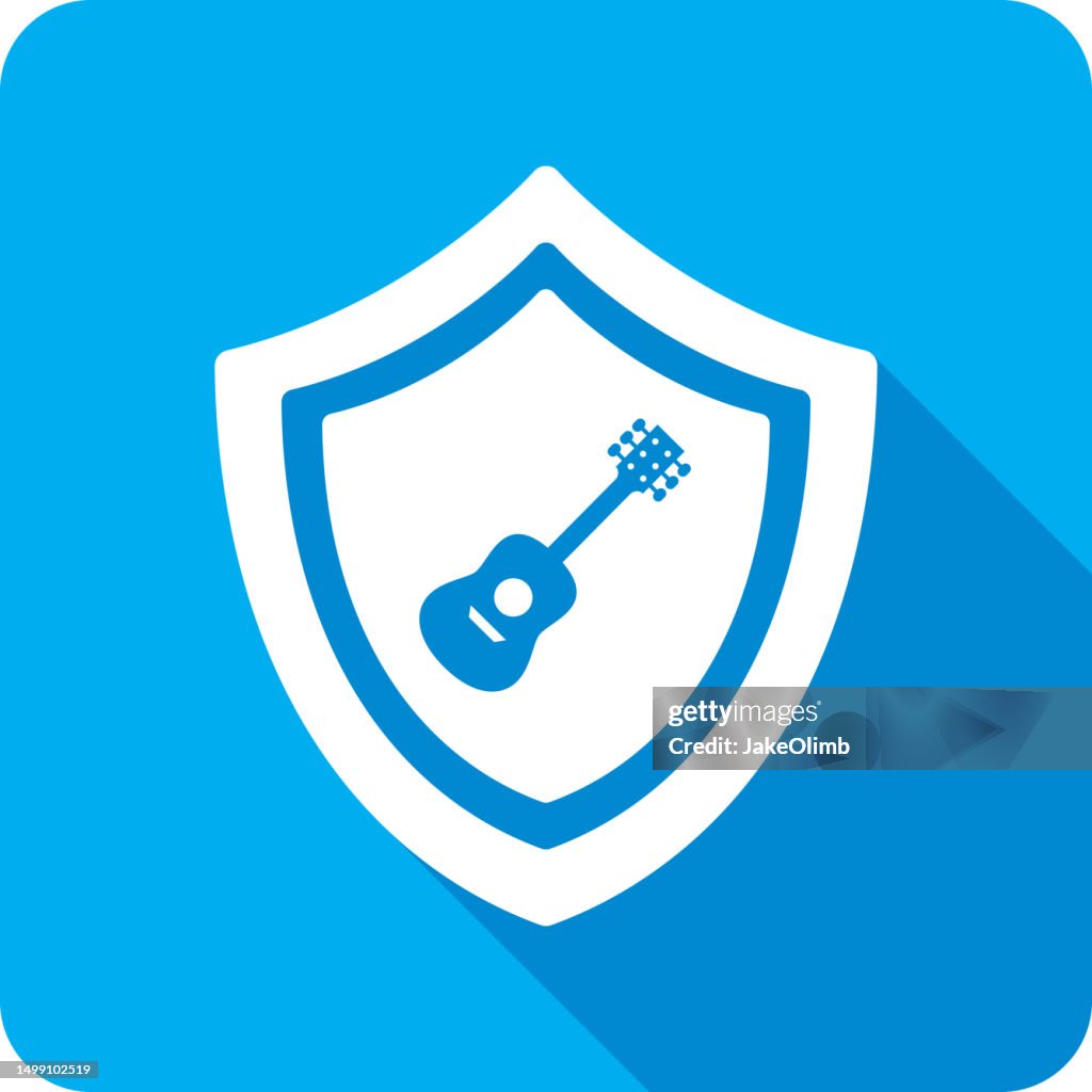 Shield Guitar Icon Silhouette