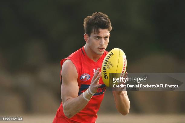 Patrick Voss of the Bombers in action during an Essendon Bombers AFLW & AFL training session at The Hangar on June 17, 2023 in Melbourne, Australia.
