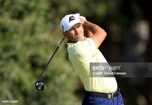 Sergio Garcia of Spain plays his second shot on the 12th hole during the second round of the 123rd U.S. Open Championship at The Los Angeles Country...