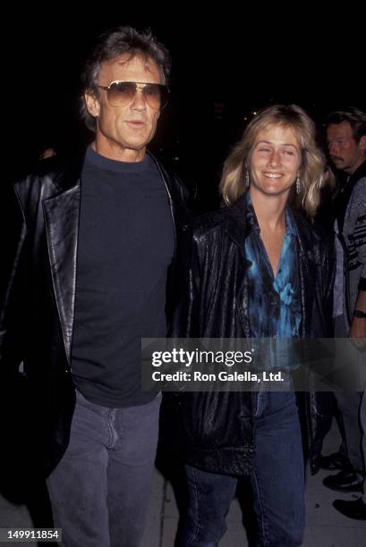 Kris Kristofferson and wife Lisa Meyers attend the opening of "Brooklyn Laundry" on May 3, 1991 at the Coronet Theater in West Hollywood, California.