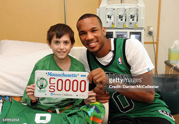 Boston Celtics Player Avery Bradley Joins Boston Children's Hospital RE/MAX Appreciation Day with Zeke at Boston Children's Hospital on August 6,...