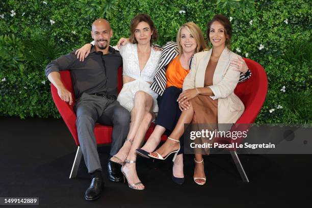 Bryton James, Amelia Heinle, Melody Thomas Scott and Christel Khalil attend the "The Young And The Restless" photocall during the 62nd Monte Carlo TV...