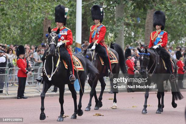 King Charles III, Prince William, Prince of Wales, Prince Edward, Duke of Edinburgh during Trooping the Colour on June 17, 2023 in London, England....