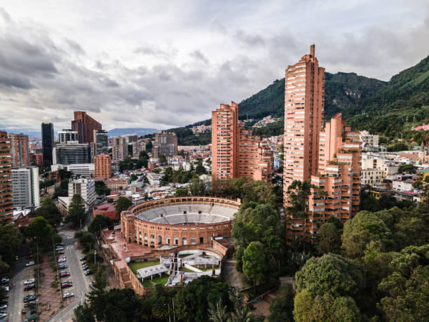 aerial view bogota, colombia - colombia stock pictures, royalty-free photos & images
