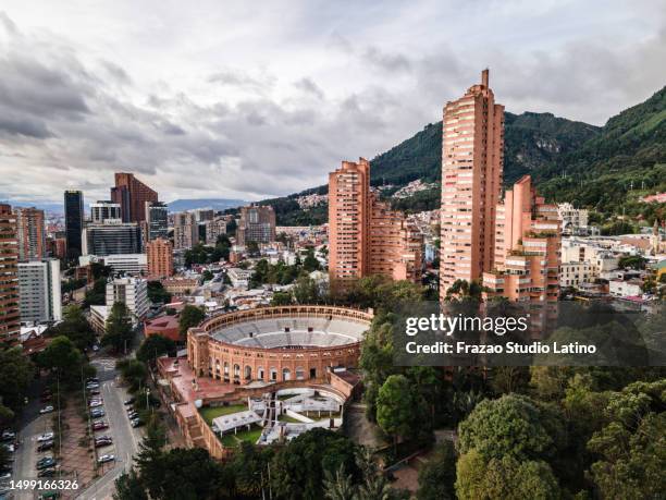 aerial view bogota, colombia - columbia stock pictures, royalty-free photos & images