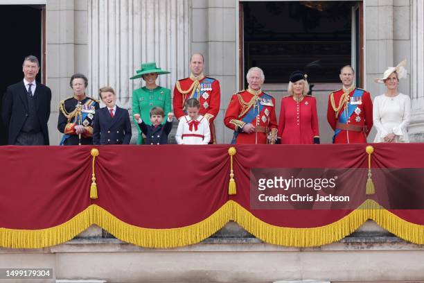 Sir Timothy Laurence, Princess Anne, Princess Royal, Prince George of Wales, Prince Louis of Wales, Catherine, Princess of Wales, Princess Charlotte...