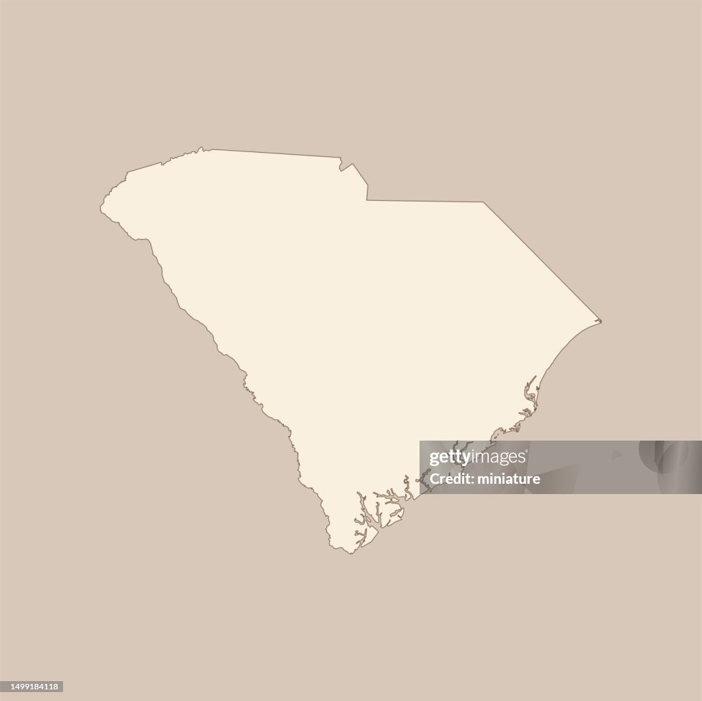 Cute Sc Map South Carolina Map High-Res Vector Graphic - Getty Images